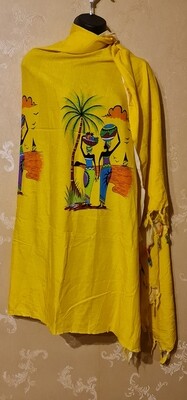Sarong Wrap Bikini Wrap Swimsuit Cover Beachwear Cover Up - Zanzibar Mama Print - Yellow 4