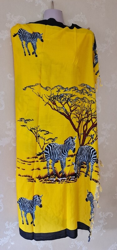 Sarong Wrap Bikini Wrap Swimsuit Cover Beachwear Cover Up  Zebra Yellow