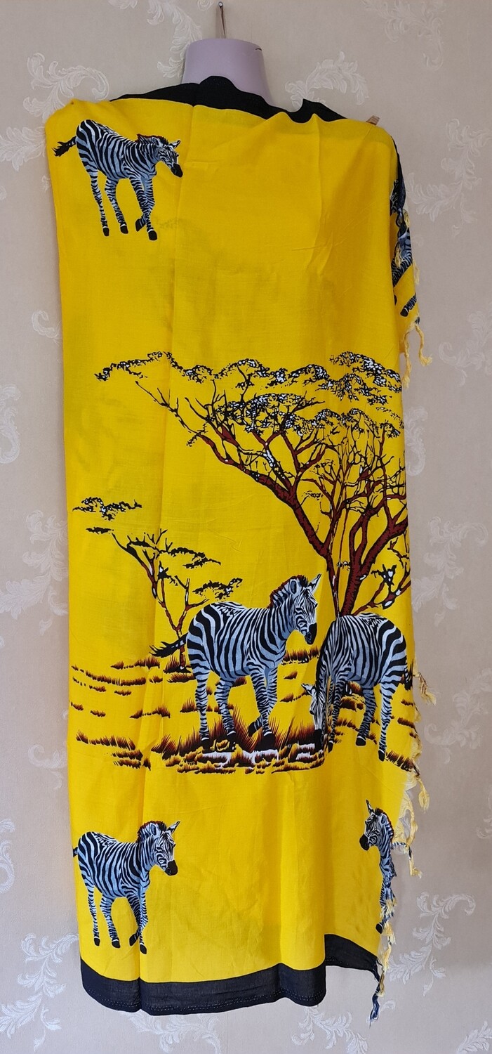 Sarong Wrap Bikini Wrap Swimsuit Cover Beachwear Cover Up  Zebra Yellow