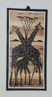 African Banana Artwork -  20cm x 41cm - Twiga Family