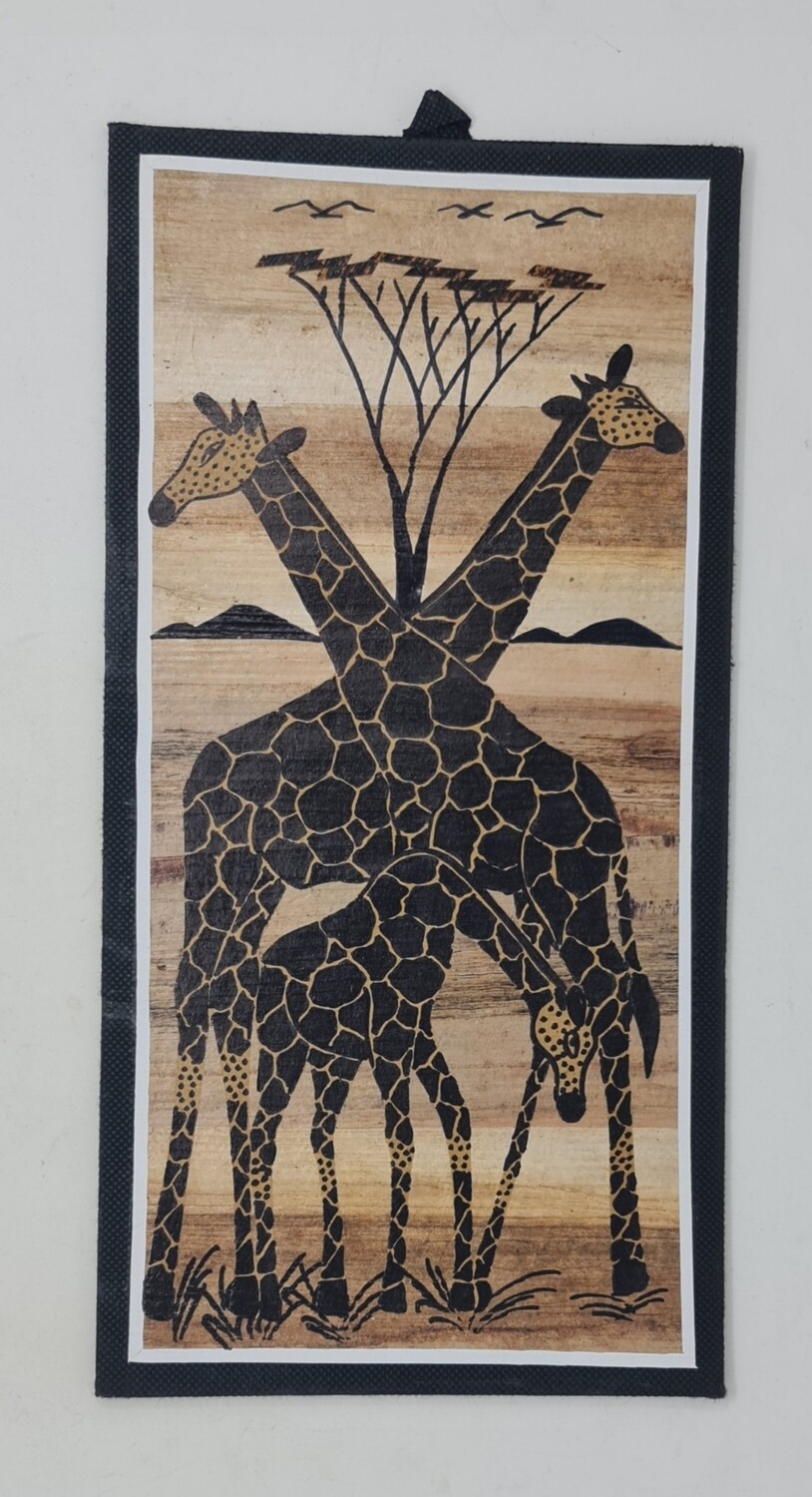 African Banana Artwork -  20cm x 41cm - Twiga Family