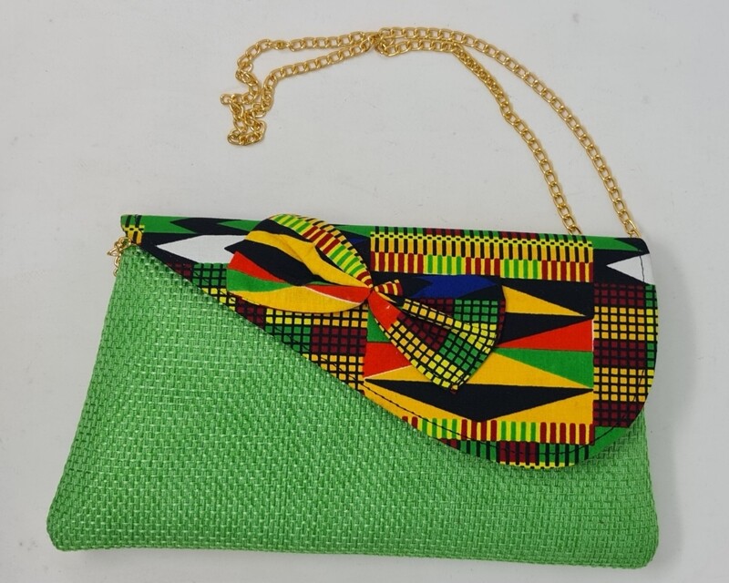 Kente mix  Clutch Bag 26cm x 16cm x 5cm