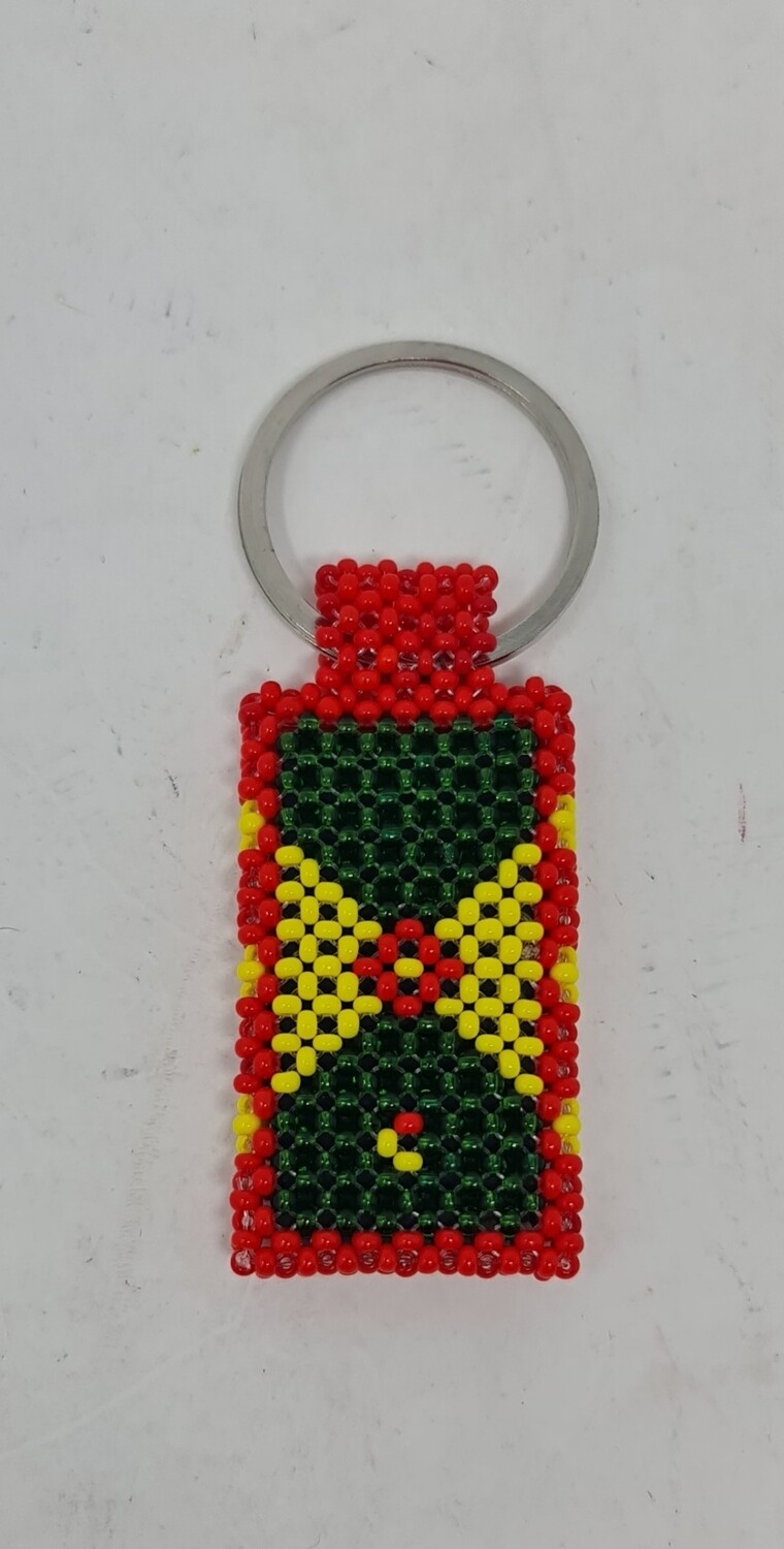 Hand Beaded Keyring - Grenada Flag