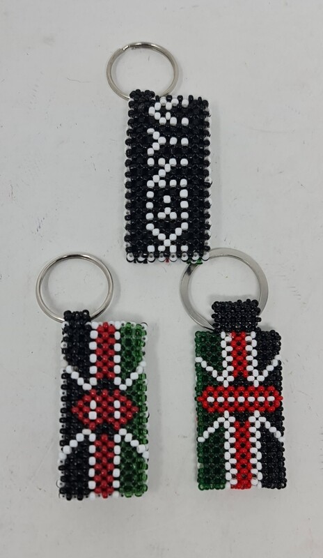 Hand Beaded Keyring - Kenyan Flag