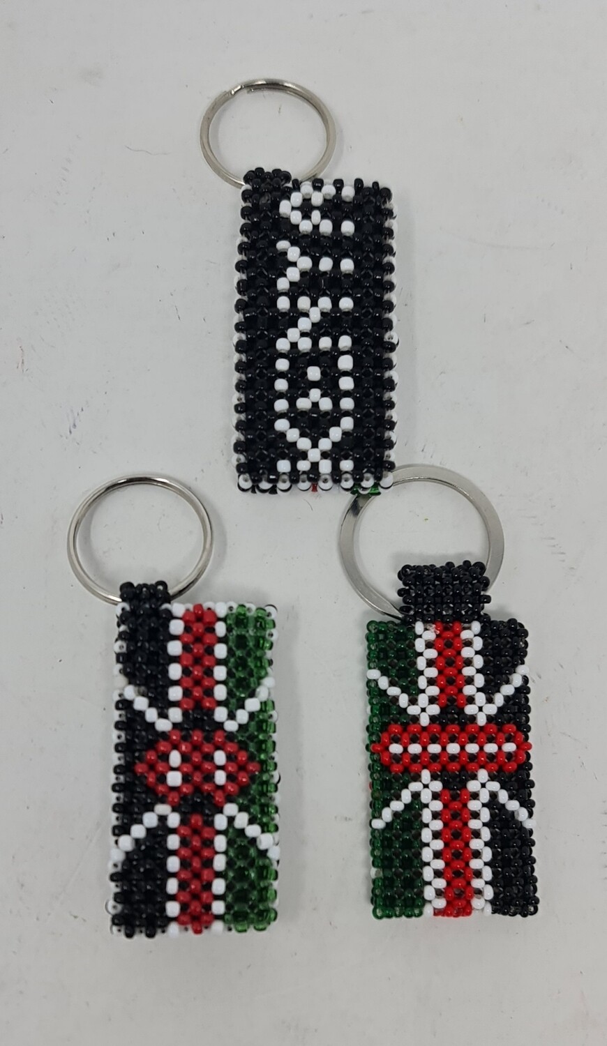 Hand Beaded Keyring - Kenyan Flag