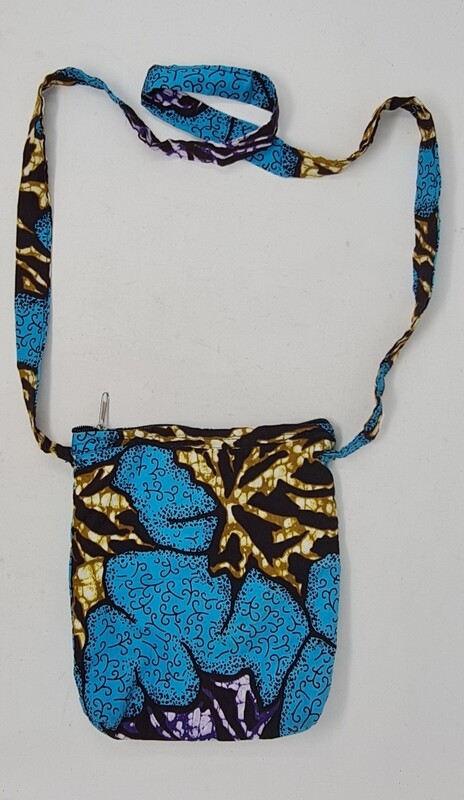 Handmade Cross-Body  Bag - blue mix