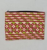 Hand Woven Cosmetic/Makeup Bag 13cm x 17cm - Green mix