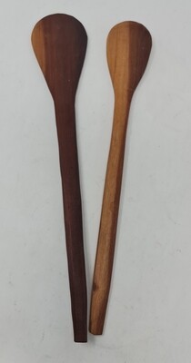 Carved Natural Wood Cooking Spoon Set length 35/36cm