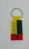 Hand Beaded Keyring -  Guinea Bissau Flag