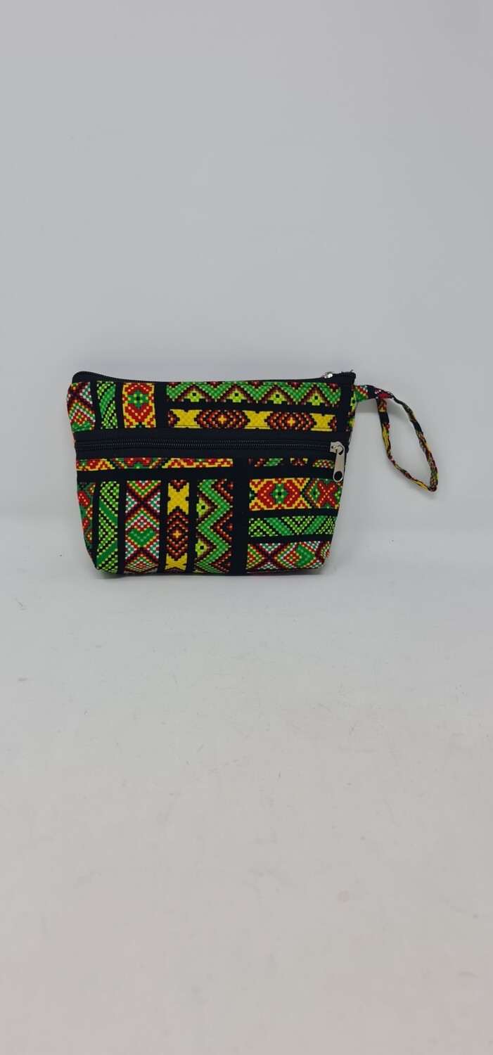 African Print Cosmetic/Makeup/Toiletry Bag 12cm x 20cm - Ukoo