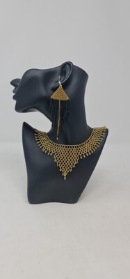 Hand Beaded Necklace with Matching Earrings -  Pendo