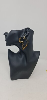 Hand Made Copper Gold Africa Map Earrings