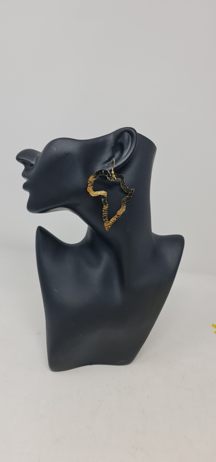 Hand Made Copper Gold Africa Map Earrings