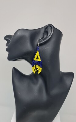 Handbeaded Earring Barbados Flag - 7cm