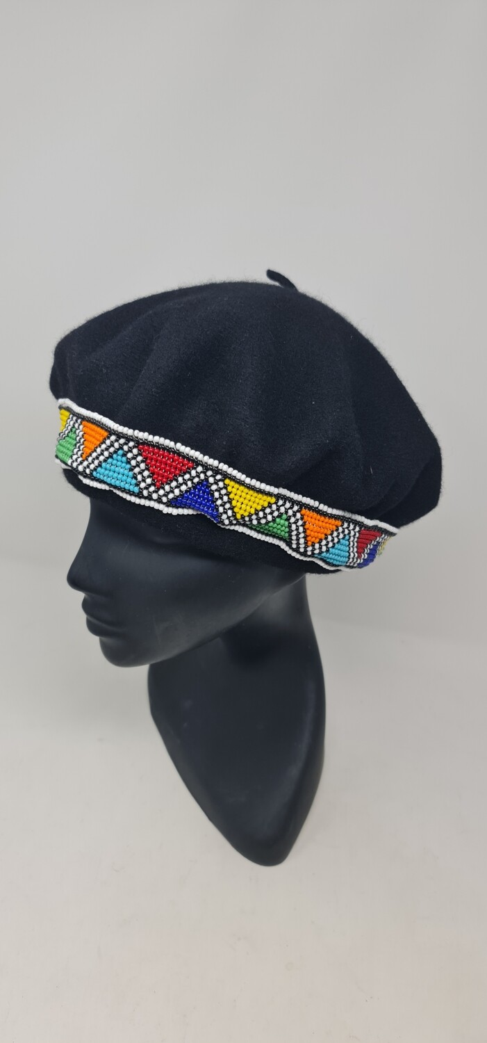 Beaded Baret 12&quot; - Black