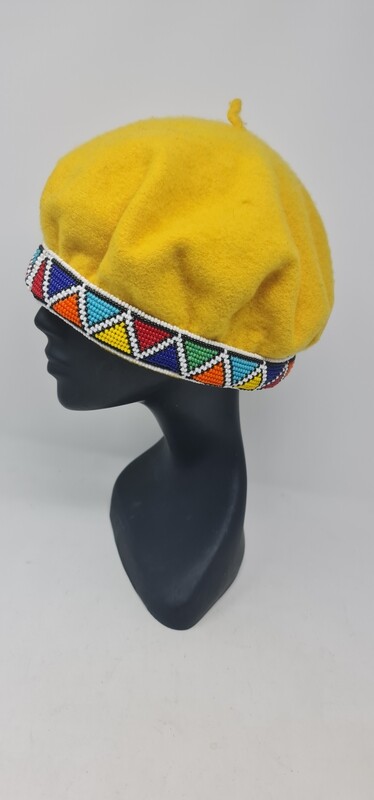 Beaded Baret 12&quot; - Yellow