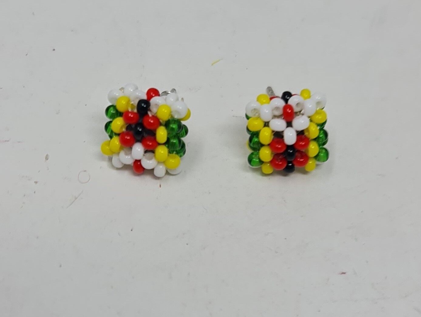 Handbeaded Stud Earrings  - Tija