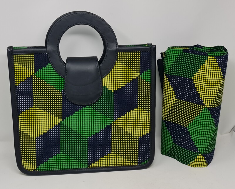 African Print  Hand Bag and Matching 6 Yards Material - Lidya