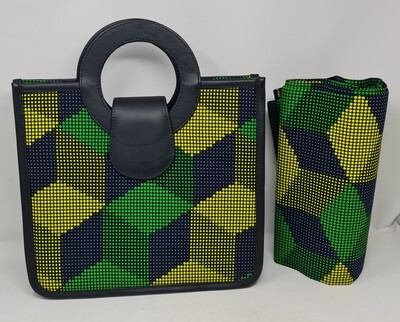 African Print Hand Bag and Matching 6 Yards Material - Lidya