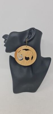 Elephant Styled Wooden Earrings - Tarangire