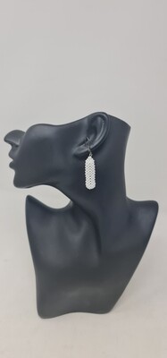 Hand Made Beaded Earrings - White