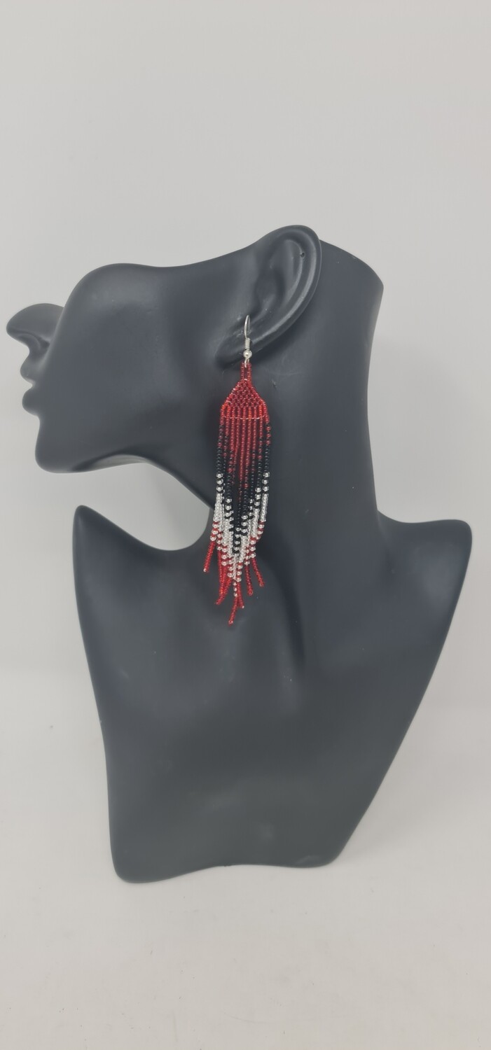 Elegant Handbeaded Earrings - 10cm Length