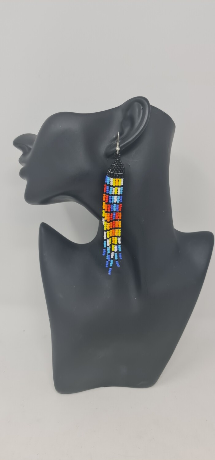 Beaded Earrings - Ndefu Rangi - 9cm