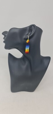 Beaded Earrings - Rainbow - 9cm