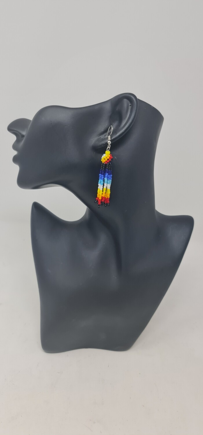 Beaded Earrings - Rainbow - 9cm