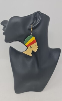 Hand Carved Wooden Earrings - Mama Afrika