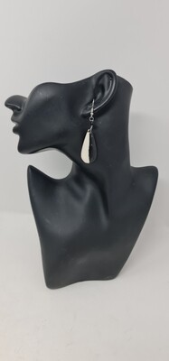 Hand Carved Cow Bone Earrings - Tabia -  5cm