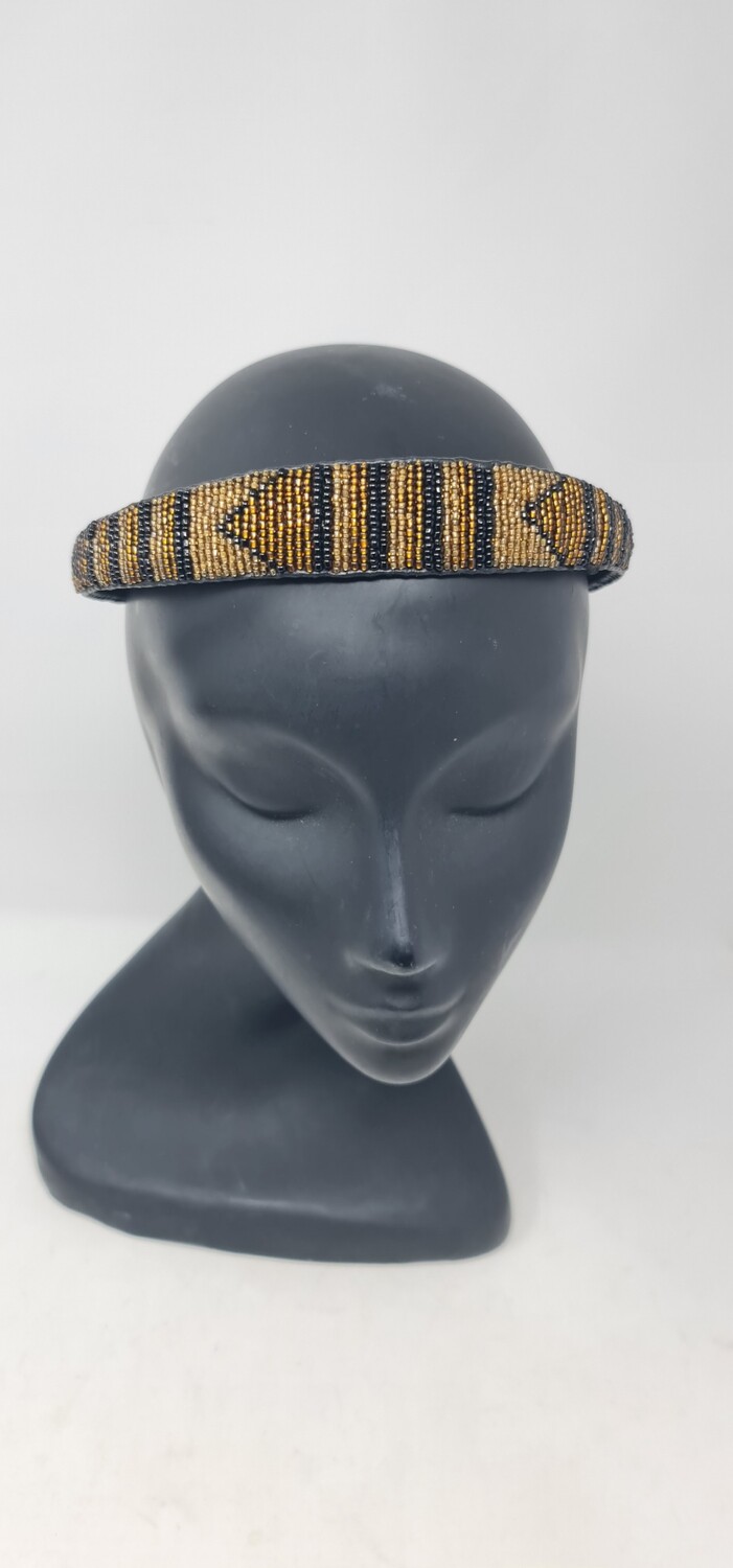 Beaded and Leather Headband - Konfo