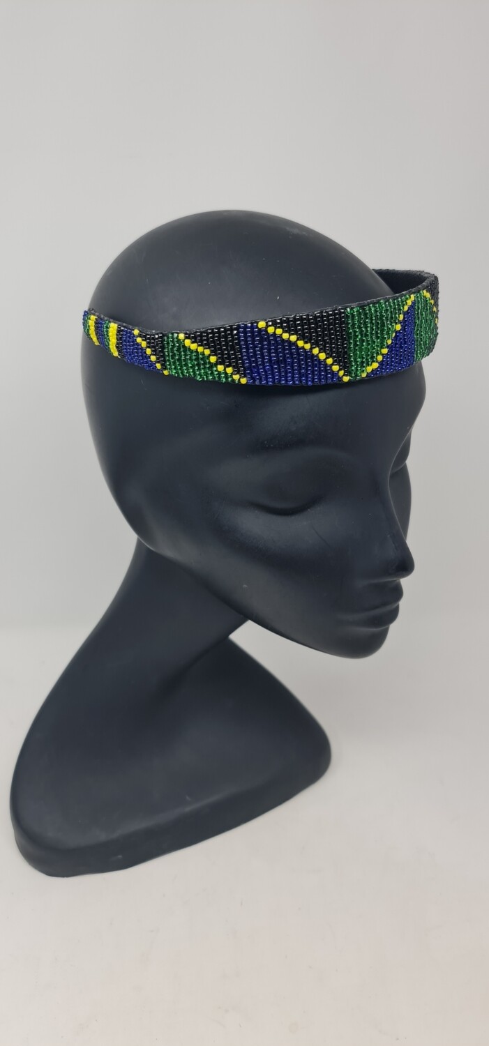 Beaded and Leather Headband - Tali