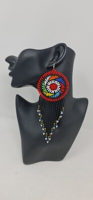 Mwadada -  Hand Beaded Earrings  14cm
