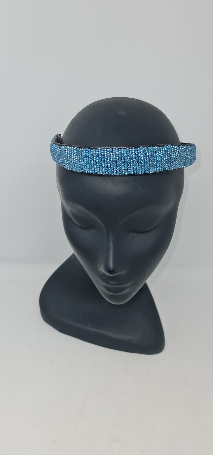 Beaded and Leather Headband - Bea