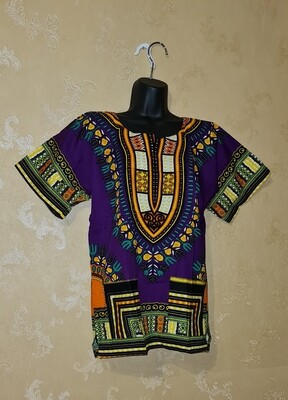 Dashiki Top - Purple mix  - Large