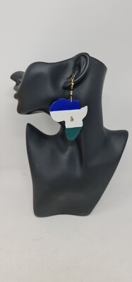 Wooden Africa Map Earrings - Size 8cm - Sierra Leone
