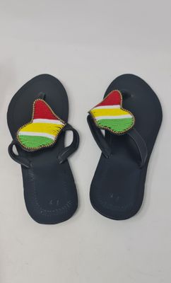 Beaded Leather Sandals - Size 7 (40)