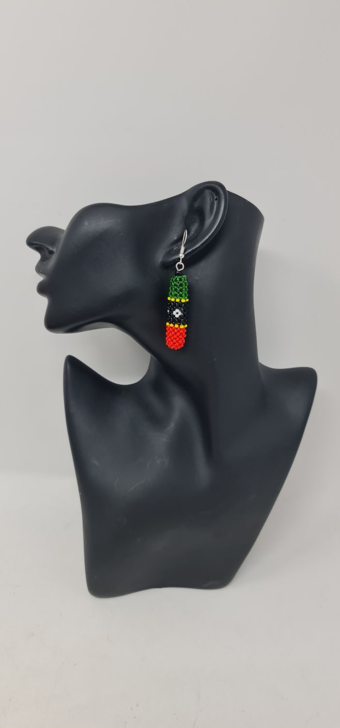 Handbeaded Earring Saint Kitts and Nevis Flag - 5cm