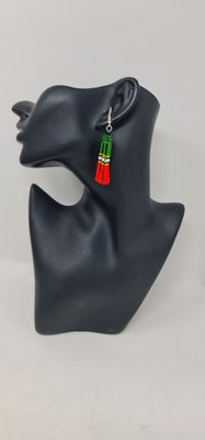 Hand Beaded Earrings - Saint Kitts and Nevis flag - 5cm