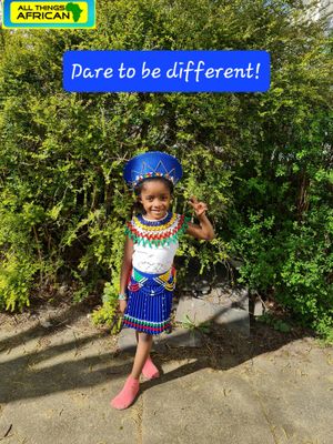 Traditional Zulu Skirt- Blue- Wrapper round- length 35cm