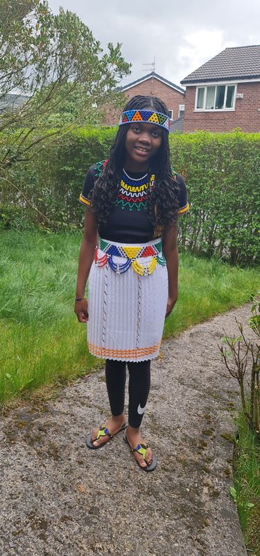 Traditional Zulu Skirts-Wrapper round- length 57cm. White