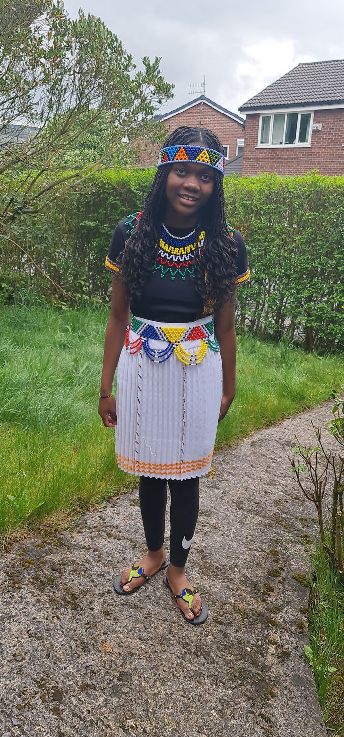 Traditional Zulu Skirts-Wrapper round- length 57cm. White