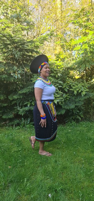 Traditional Zulu Skirt- Black- Wrapper round- length 50cm, 56cm, 65cm and 67cm