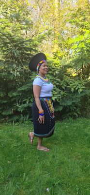 Traditional Zulu Skirt- Black- Wrapper round- length 50cm, 56cm, 65cm and 67cm
