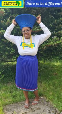 Traditional Zulu Skirt- Blue- Wrapper round- length 66cm and 70cm