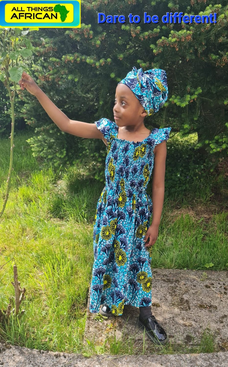 African Print Dress for Girls - Age 7/9 Years - Shima