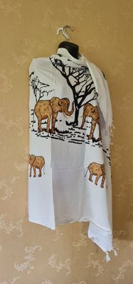 Tembo White  Sarong Wrap Bikini Wrap Swimsuit Cover Beachwear Cover Up
