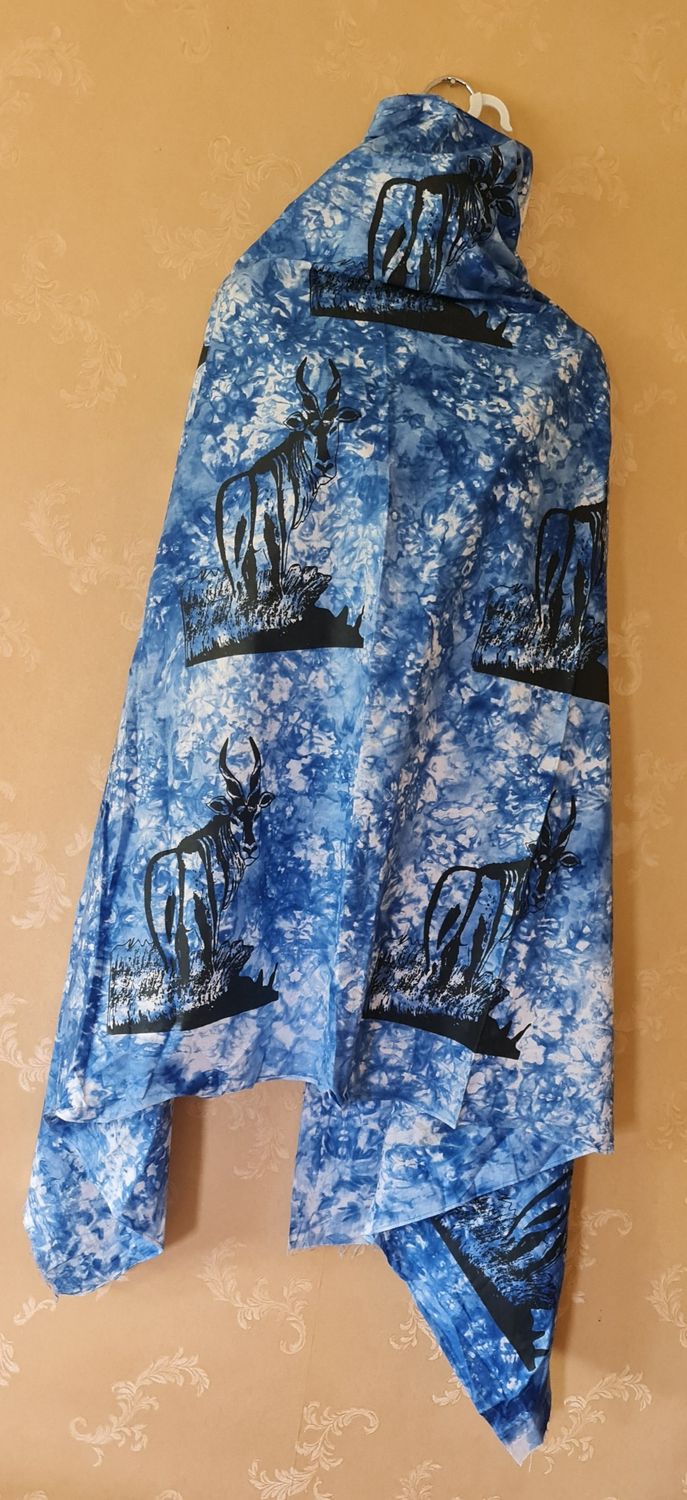 Impala Print Handmade African Tie and Dye Fabric 100% Cotton - Mawingu