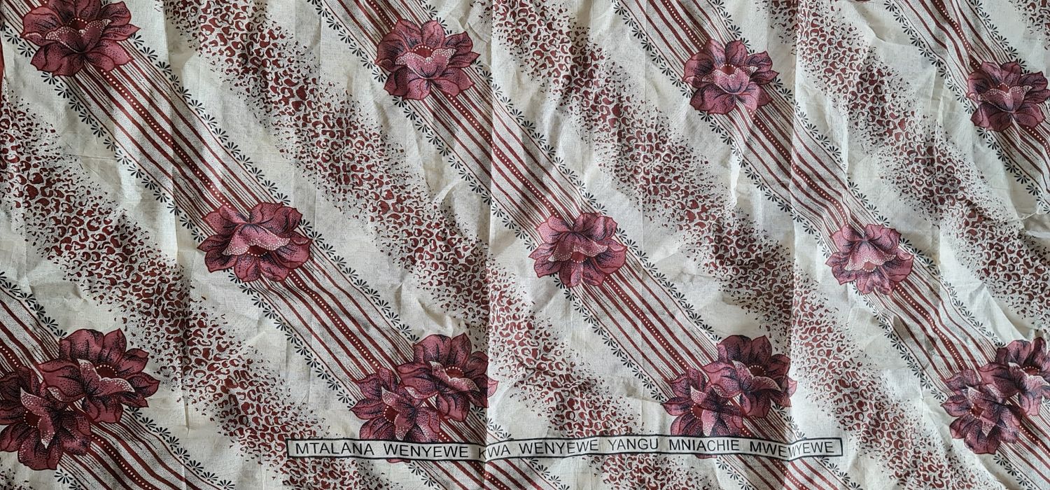 Kanga Collection Fabric  &quot;Mtalana Wenyewe kwa Wenyewe Yangu Miniachie Mwenyewe​&quot;  African Kanga fabric, Leso Kenya,  Khanga nyepesi, Tanzanian kanga, Swahili fabric, Zanzibar Kanga